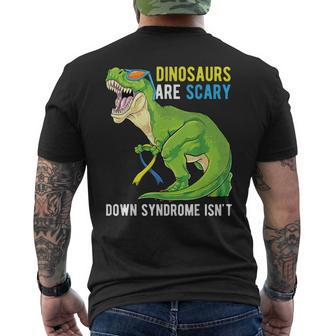 Dinosaur Down Syndrome Awareness Dinosaurs Are Scary Men's T-shirt Back Print - Monsterry AU