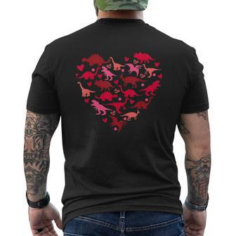 Dinosaur Love Heart T Rex Cute Valentines Day Boys Toddlers Men's T-shirt Back Print - Monsterry DE