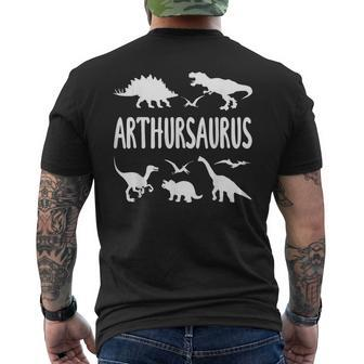Dinosaur T Rex Arthur Arthursaurus Boys Dino Name Men's T-shirt Back Print - Seseable