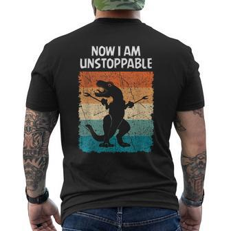 Dinosaur Now I Am Unstoppable Trex Men's T-shirt Back Print - Monsterry