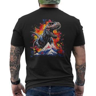 Dinosaure Roi Tyrannosaure – Inkblot Explosion T-Rex Adulte T-shirt imprimé au dos - Cadeauxyz