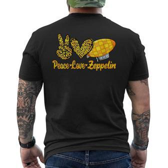 Dirigible Zepelin Love Peace Airship Blimp Zeppelin Men's T-shirt Back Print | Mazezy