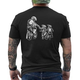 Dirt Bike Dad Motocross Father Kids Enduro Mens Back Print T-shirt | Mazezy