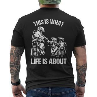 Dirt Bike Dad Motocross Motorcycle Fmx Biker Father And Kids Mens Back Print T-shirt | Mazezy