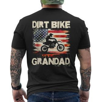 Dirt Bike Grandad Vintage American Flag Motorbike Men's T-shirt Back Print - Monsterry UK