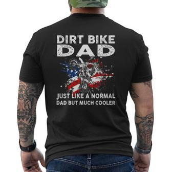 Dirt Bike Motocross Dirt Bike Dad Us Flag Mens Back Print T-shirt | Mazezy