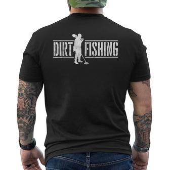 Dirt Fishing Metal Detecting Treasure Hunting Detectorist Men's T-shirt Back Print - Thegiftio UK