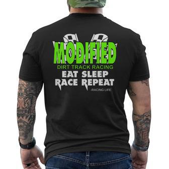 Dirt Track Racing Dirt Car Modified Racing Men's T-shirt Back Print - Monsterry