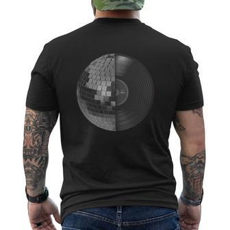 Disco Music Retro Vintage Dj Vinyl Record Disco Mirror Ball Sphere Mens Back Print T-shirt - Thegiftio UK