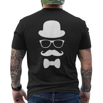 Disguise Man Top Hat Glasses Moustache Bowtie Men's T-shirt Back Print - Monsterry DE