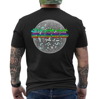 Diskokugel Schwarzes Kurzärmliges Herren-T-Kurzärmliges Herren-T-Shirt mit buntem Schriftzug, Party-Outfit - Seseable
