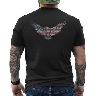 Distressed American Flag Eagle Fourth Of July 4Th Men's T-shirt Back Print - Monsterry UK