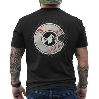 Distressed Colorado Baseball Colorado Men's T-shirt Back Print | Mazezy