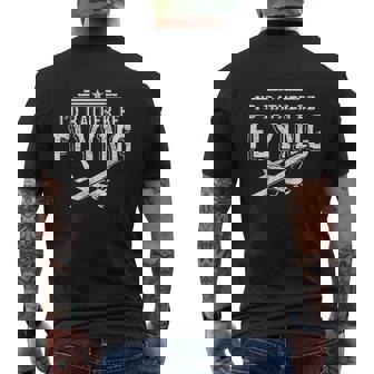 Distressed I'd Rather Be Flying Airplane Pilot Mens Back Print T-shirt - Thegiftio