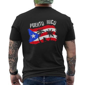 Distressed Style Puerto Rico Frog Puerto Rico Mens Back Print T-shirt - Thegiftio UK