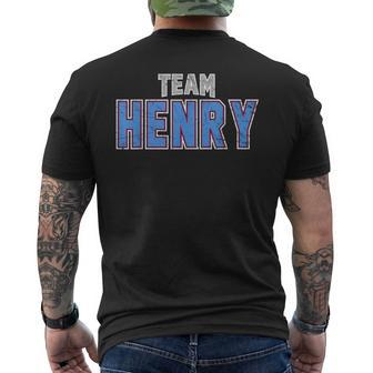 Distressed Team Henry Surname Proud Family Last Name Men's T-shirt Back Print - Seseable