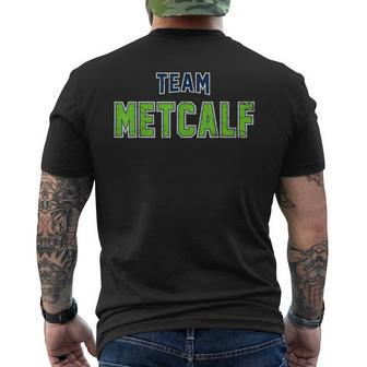 Distressed Team Metcalf Surname Proud Family Last Name Men's T-shirt Back Print - Seseable