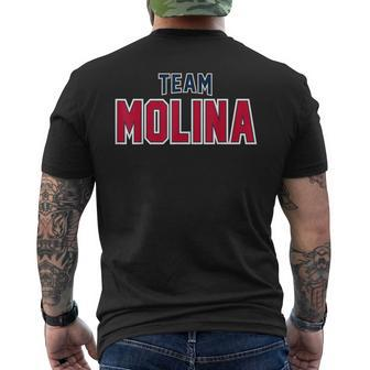 Distressed Team Molina Surname Proud Family Last Name Men's T-shirt Back Print - Seseable