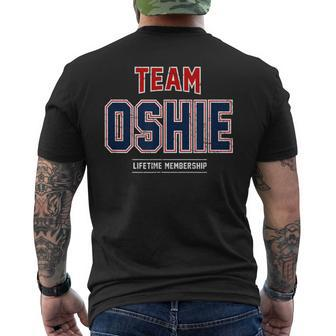 Distressed Team Oshie Proud Family Last Name Surname Men's T-shirt Back Print - Seseable