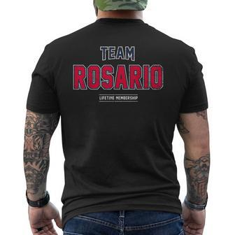Distressed Team Rosario Proud Family Last Name Surname Men's T-shirt Back Print - Seseable
