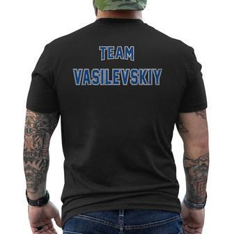 Distressed Team Vasilevskiy Surname Proud Family Last Name Men's T-shirt Back Print - Seseable