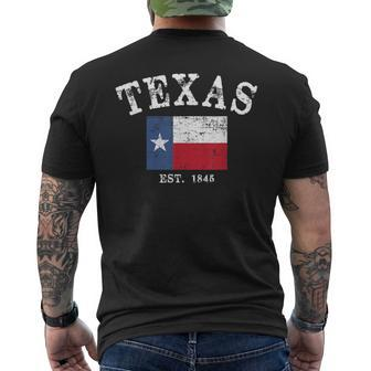 Distressed Texas State Flag Men's T-shirt Back Print - Seseable