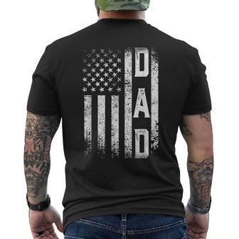 Distressed Usa Flag Dad 4Th Of July Father's Day Men's T-shirt Back Print - Monsterry