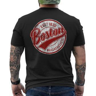 Distressed Vintage Boston Massachusetts Sports Men's T-shirt Back Print - Monsterry AU