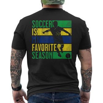 Distressed Vintage Soccer Is My Favorite Season Men's T-shirt Back Print - Monsterry AU