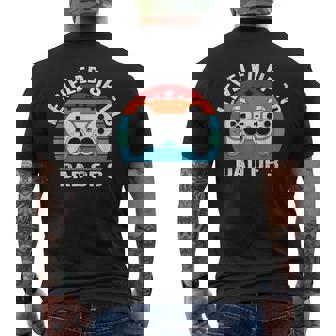 Divertido Juego Papá De Nuevo Retro Nivelado Hasta Papá De 3 Camiseta Hombre Estampado Espalda - Regaloses