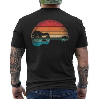 Divertido Retro Guitarra Lake Sunset Guitarrista Amante De La Música Camiseta Hombre Estampado Espalda - Regaloses