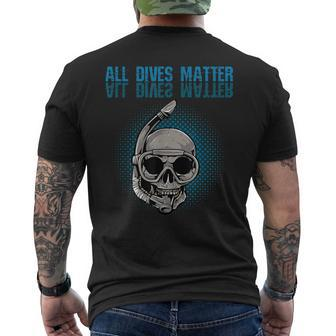 All Dives Matter A Scuba Diver Skull Retro Vintage Men's T-shirt Back Print - Monsterry