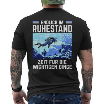 Diving Ruhestand Rente German Language S T-Shirt mit Rückendruck - Seseable