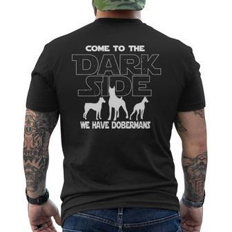 Doberman Dog Lovers Come To The Dark Side Men's T-shirt Back Print | Mazezy