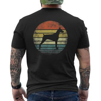 Doberman Lover Owner Retro Sunset Dog Silhouette Dad Mens Back Print T-shirt | Mazezy