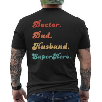 Doctor Dad Husband Super Hero Vintage Fathers Day Retro Men's T-shirt Back Print - Thegiftio UK