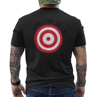 Dodgeball Dare Target On Chest Men's T-shirt Back Print - Monsterry AU
