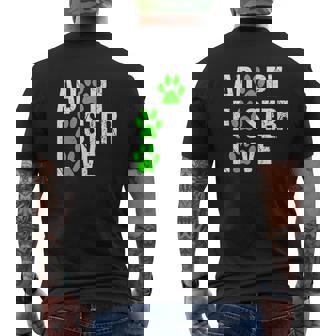 Dog Adoption Rescue Dogs Adopt Cat Shelter Paw Mens Back Print T-shirt - Thegiftio