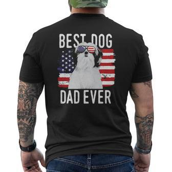 Dog American Flag Best Dog Dad Ever Shih Tzu Usa 153 Paws Mens Back Print T-shirt | Mazezy