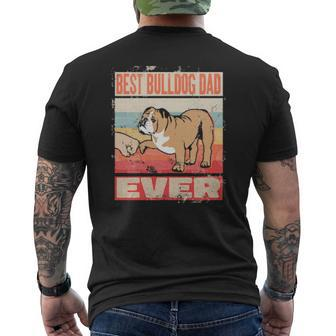 Dog Best Bulldog Dad Ever Retro Vintage Fathers Day 141 Paws Mens Back Print T-shirt | Mazezy UK