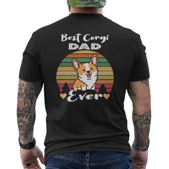 Dog Best Corgi Dad Ever 206 Paws Mens Back Print T-shirt | Mazezy