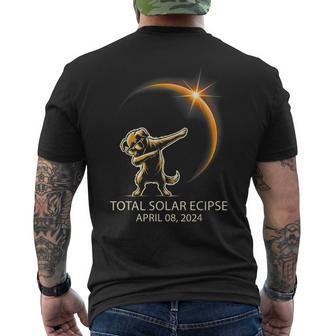 Dog Dabbing Sunglasses Total Solar Eclipse April 08 2024 Men's T-shirt Back Print - Seseable