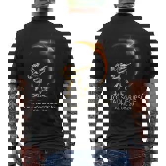Dog Dabbing Sunglasses Total Solar Eclipse April 08 2024 Men's T-shirt Back Print - Seseable