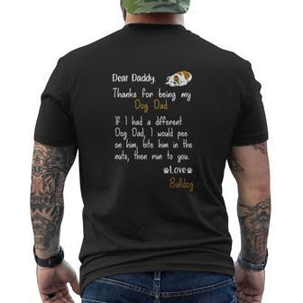 Dog Dad Bulldog Mens Back Print T-shirt | Mazezy CA