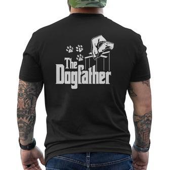 Dog-Father Dad Papa Puppy Paw Print Father's Day Mens Back Print T-shirt | Mazezy