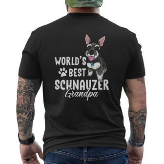 Dog Lover Best Schnauzer Grandpa Mens Back Print T-shirt | Mazezy