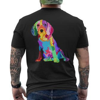 Dog Lover For Women's Beagle Colorful Beagle Men's T-shirt Back Print | Mazezy
