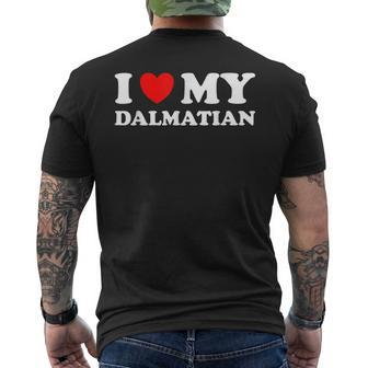 Dog Lovers Heart I Love My Dalmatian Men's T-shirt Back Print - Monsterry