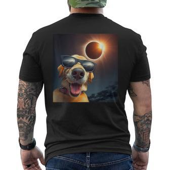 Dog Selfie Solar Eclipse Wearing Glasses Dog Lovers Men's T-shirt Back Print - Monsterry CA