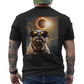 Dog Taking A Selfie With Solar 2024 Eclipse Wearing Glasses Men's T-shirt Back Print - Monsterry UK